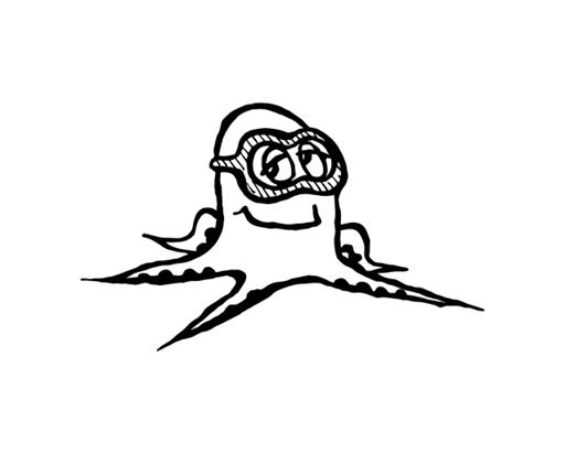 Printy 4924 Tauchstempel 01 Taucherstempel Motiv Krake mit Brille SCHWARZ BLAU